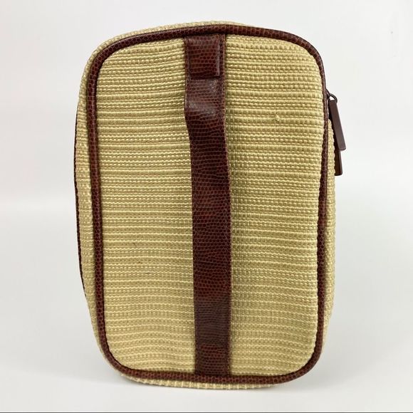 Basics woven tan & brown toiletries cosmetics bg - Picture 5 of 10
